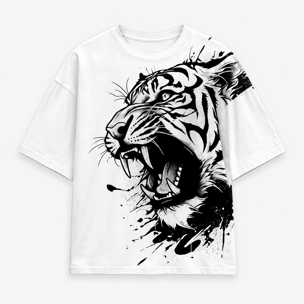 Roaring Tiger Oversized Premium Cotton T-Shirt